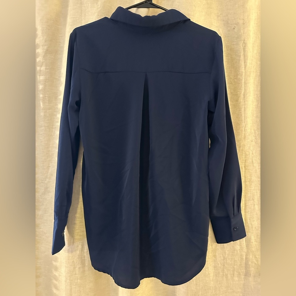 Women’s Bottom Down Blouse Navy - Picture 5 of 5